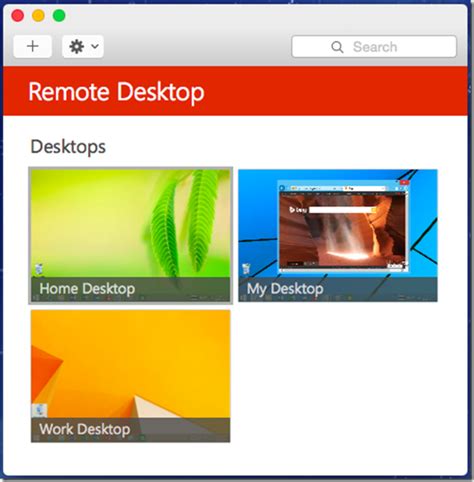 Remote Desktop Client Preview for Mac supports multiple .